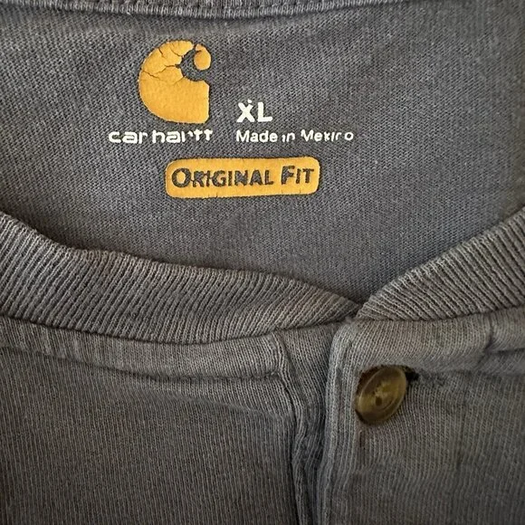 Carhartt Tee Shirt Pullover Men Sz XL Gray Long Sleeve Pocket Casual Workwear - Picture 6 of 9